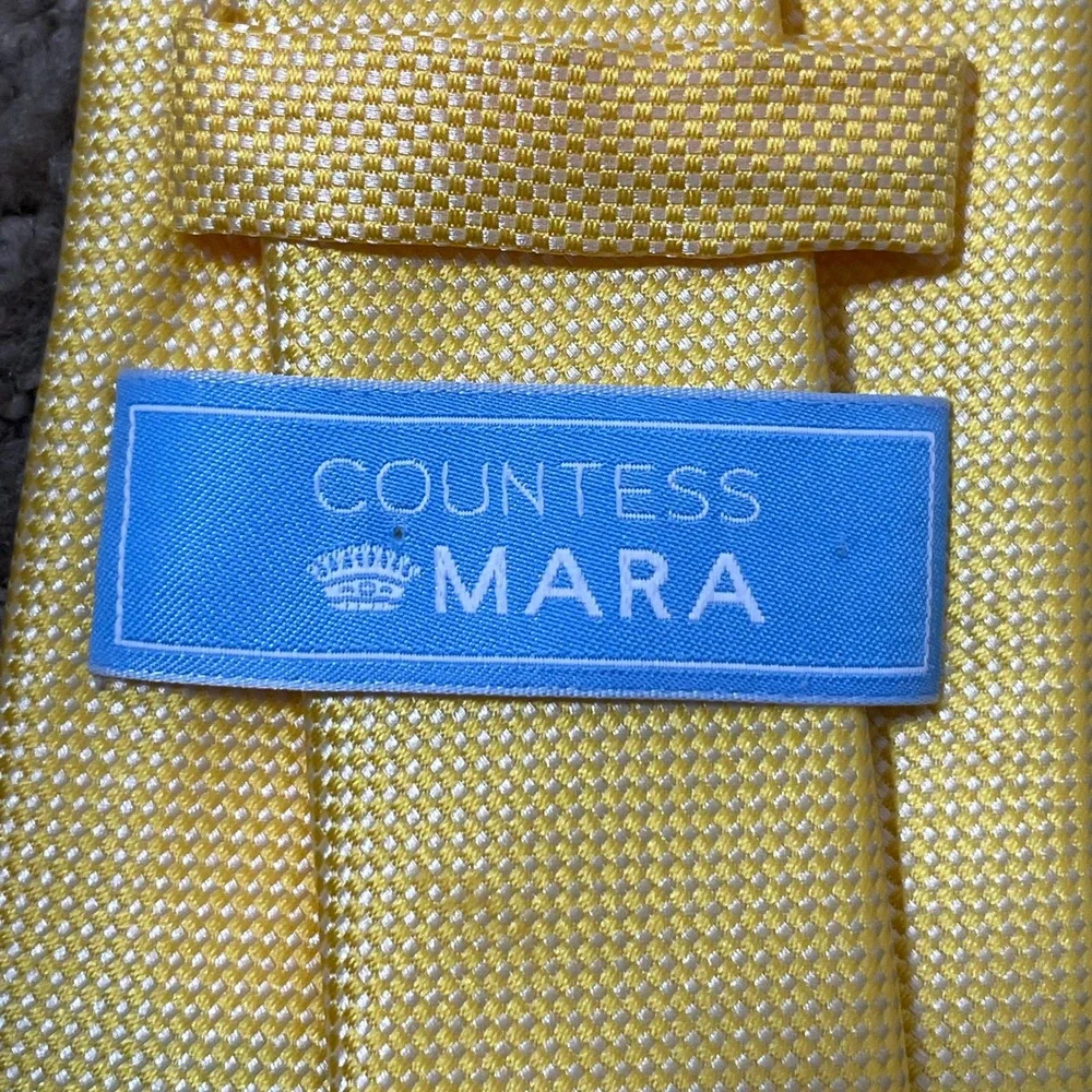 Countess Mara Necktie Mens OS‎ Yellow Preppy Dapper Solid Classic Tie Wedding